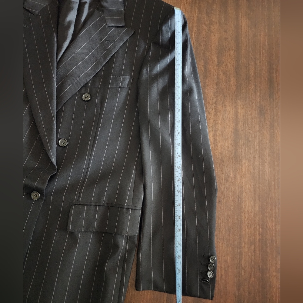 Brioni 42/52R 100% Wool Double Breasted pinstripe Suit Jacket - Picture 6 of 12